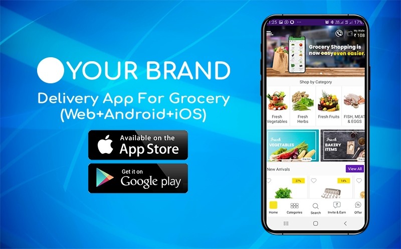 Delivery App For Grocery (Web+Android+iOS)